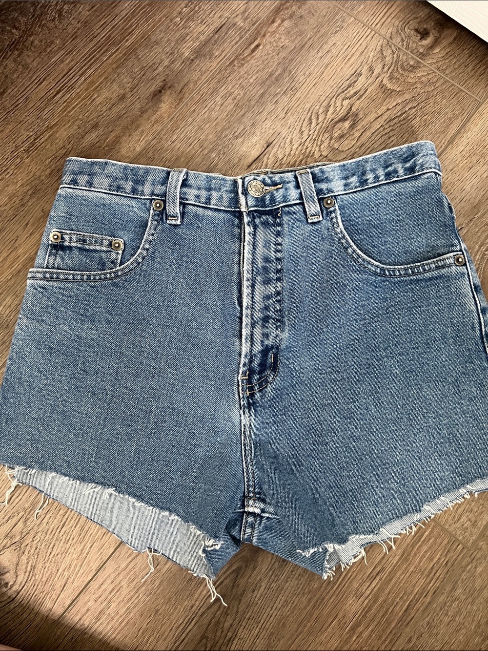 Source Unknown Light Blue High-Waist Denim Cutoff Shorts